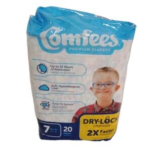 COMFEES DIAPERS Size 7 SEALED PACKS 41 LBs 20 Diaper Pack